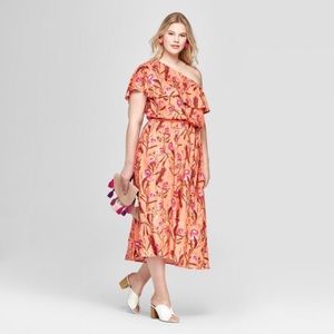 NWT Ava and Viv One shoulder Floral Dress Plus